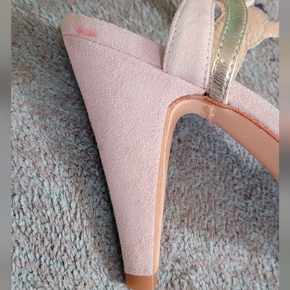 Rachel Simpson BHLDN Aurelia Powder Pink Caramia Heels NEW! 🩷 - Picture 5 of 9
